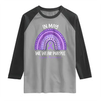 Lupus Awareness Raglan Shirt In May We Wear Purple Ribbon Rainbow