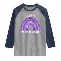 Lupus Awareness Raglan Shirt In May We Wear Purple Ribbon Rainbow