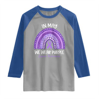 Lupus Awareness Raglan Shirt In May We Wear Purple Ribbon Rainbow