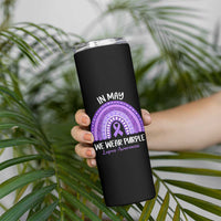 Lupus Awareness Skinny Tumbler In May We Wear Purple Ribbon Rainbow