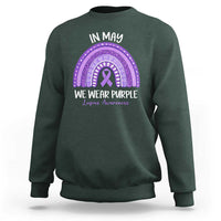 Lupus Awareness Sweatshirt In May We Wear Purple Ribbon Rainbow