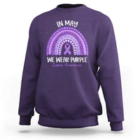 Lupus Awareness Sweatshirt In May We Wear Purple Ribbon Rainbow