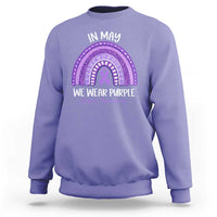 Lupus Awareness Sweatshirt In May We Wear Purple Ribbon Rainbow