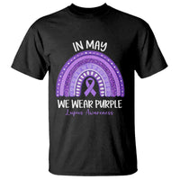 Lupus Awareness T Shirt In May We Wear Purple Ribbon Rainbow