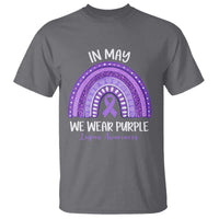 Lupus Awareness T Shirt In May We Wear Purple Ribbon Rainbow