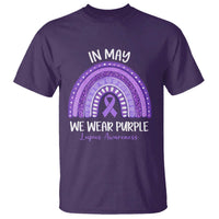 Lupus Awareness T Shirt In May We Wear Purple Ribbon Rainbow