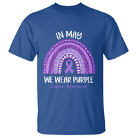 Lupus Awareness T Shirt In May We Wear Purple Ribbon Rainbow
