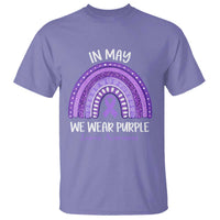 Lupus Awareness T Shirt In May We Wear Purple Ribbon Rainbow