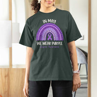 Lupus Awareness T Shirt For Women In May We Wear Purple Ribbon Rainbow