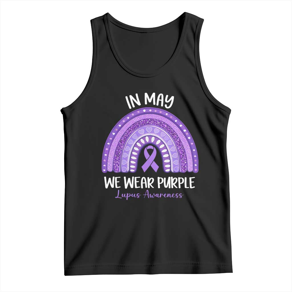 Lupus Awareness Tank Top In May We Wear Purple Ribbon Rainbow