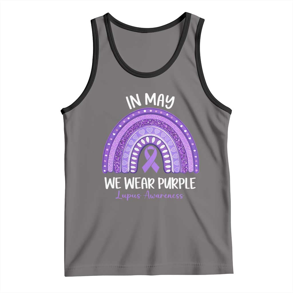 Lupus Awareness Tank Top In May We Wear Purple Ribbon Rainbow