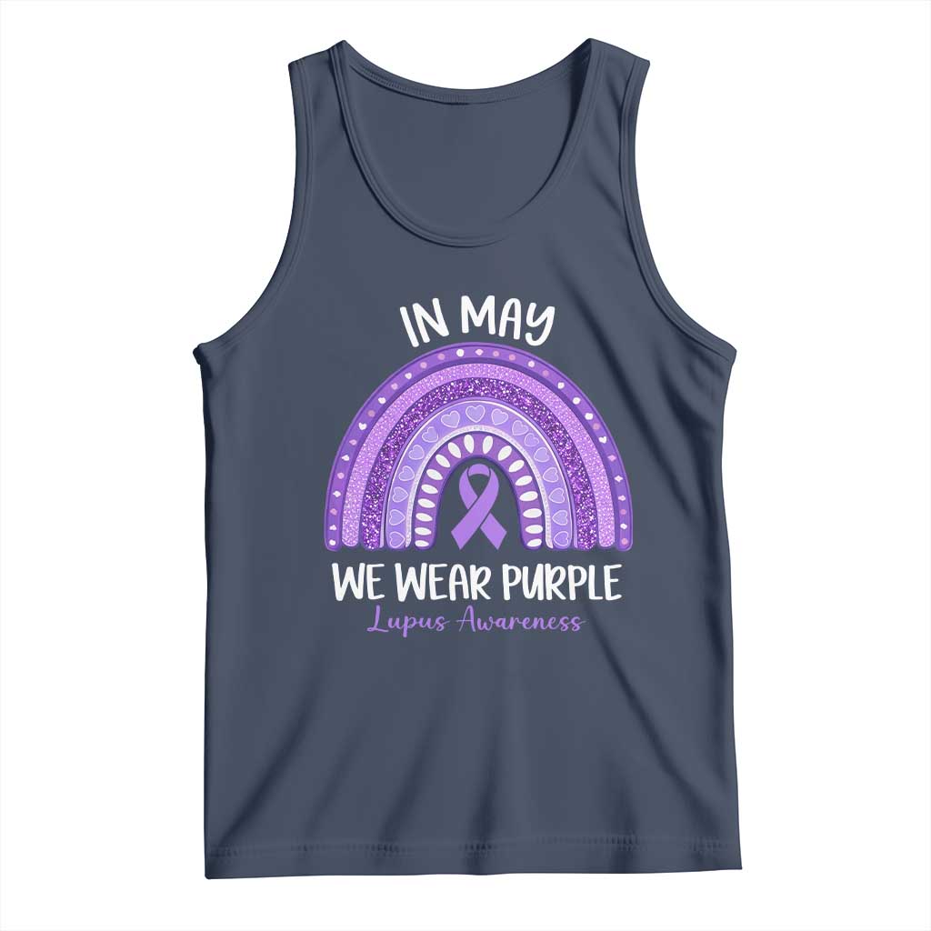 Lupus Awareness Tank Top In May We Wear Purple Ribbon Rainbow