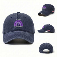 Lupus Awareness Washed Cotton Baseball Cap In May We Wear Purple Ribbon Rainbow