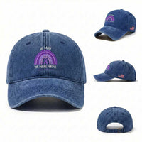 Lupus Awareness Washed Cotton Baseball Cap In May We Wear Purple Ribbon Rainbow