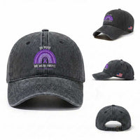 Lupus Awareness Washed Cotton Baseball Cap In May We Wear Purple Ribbon Rainbow