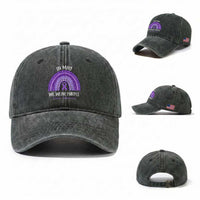 Lupus Awareness Washed Cotton Baseball Cap In May We Wear Purple Ribbon Rainbow