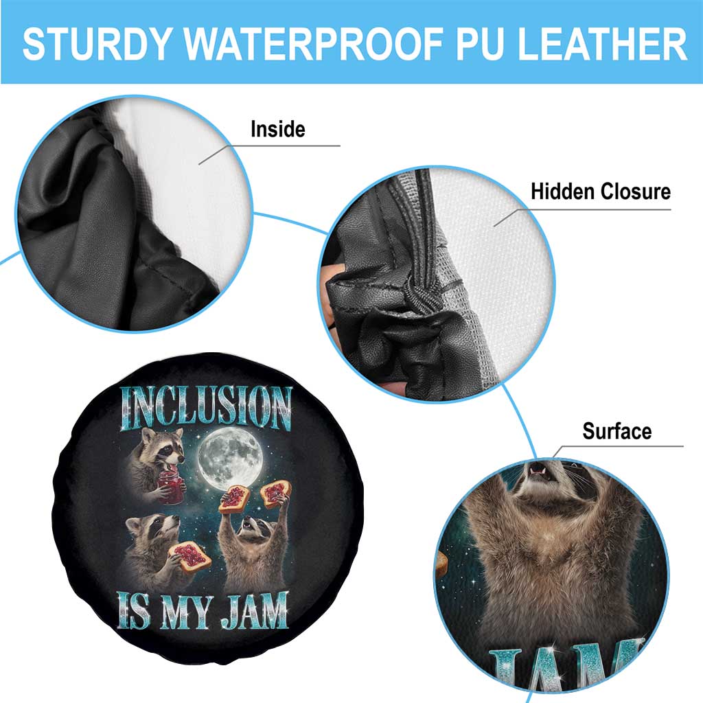 Inclusion Is My Jam Spare Tire Cover Raccoon Meme Neurodiversity SPED Teacher Gift