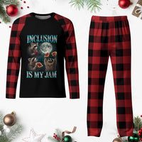 Inclusion Is My Jam Plaid Pajama Set Raccoon Meme Neurodiversity SPED Teacher Gift