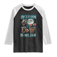 Inclusion Is My Jam Raglan Shirt Raccoon Meme Neurodiversity SPED Teacher Gift