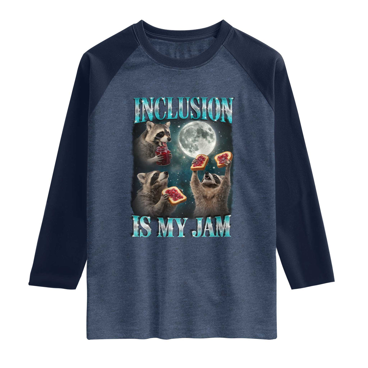 Inclusion Is My Jam Raglan Shirt Raccoon Meme Neurodiversity SPED Teacher Gift