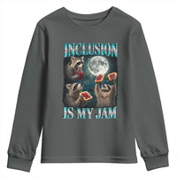 Inclusion Is My Jam Youth Sweatshirt Raccoon Meme Neurodiversity SPED Teacher Gift