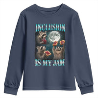 Inclusion Is My Jam Youth Sweatshirt Raccoon Meme Neurodiversity SPED Teacher Gift