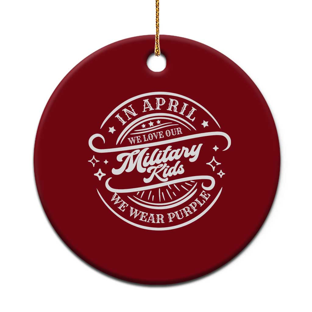 Purple Up For Military Kids Ceramic Ornament Military Children Month