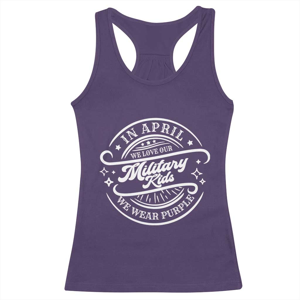 Purple Up For Military Kids Racerback Tank Top Military Children Month