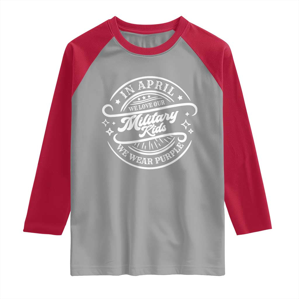 Purple Up For Military Kids Raglan Shirt Military Children Month