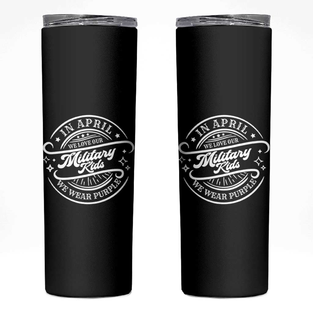 Purple Up For Military Kids Skinny Tumbler Military Children Month