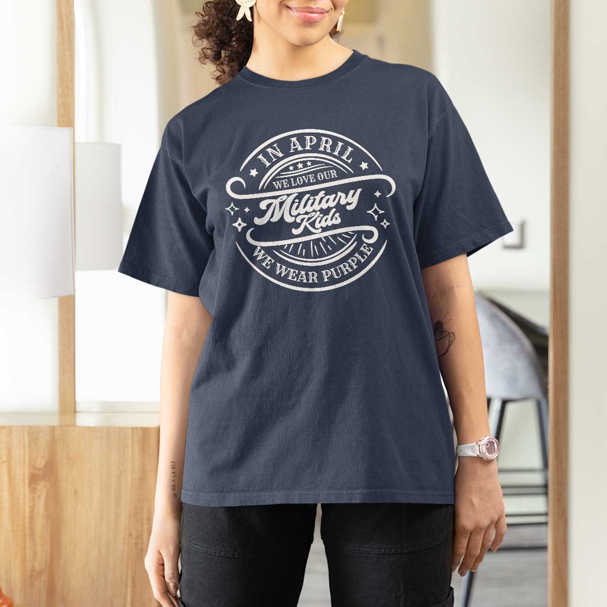 Purple Up For Military Kids T Shirt For Women Military Children Month