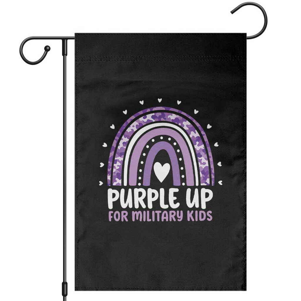 Purple Up For Military Kids Garden Flag Month Of Military Child Army Rainbow