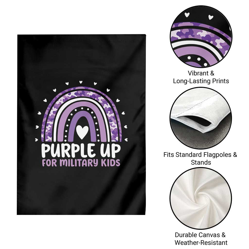 Purple Up For Military Kids Garden Flag Month Of Military Child Army Rainbow