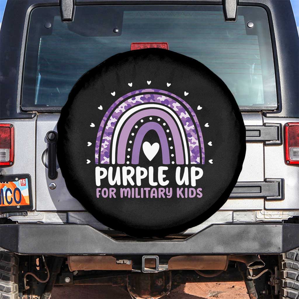 Purple Up For Military Kids Spare Tire Cover Month Of Military Child Army Rainbow