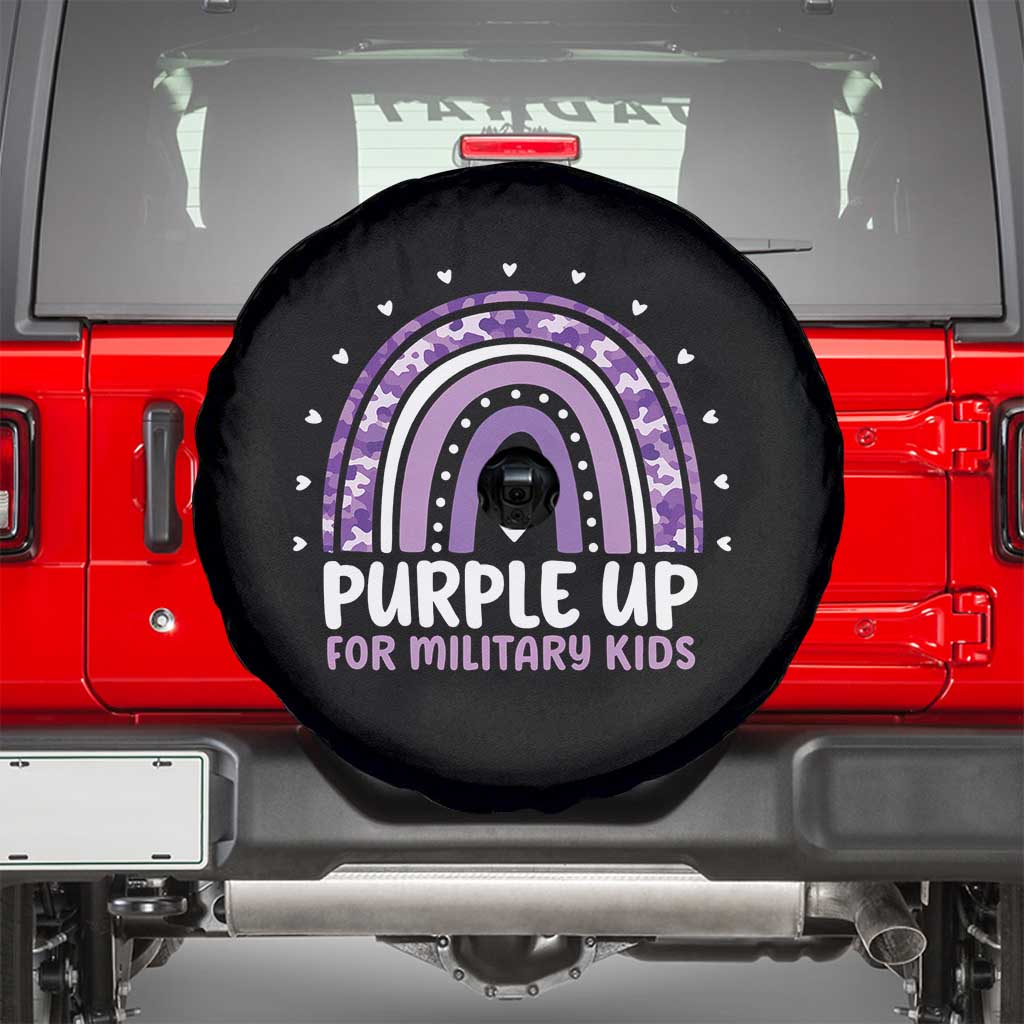 Purple Up For Military Kids Spare Tire Cover Month Of Military Child Army Rainbow