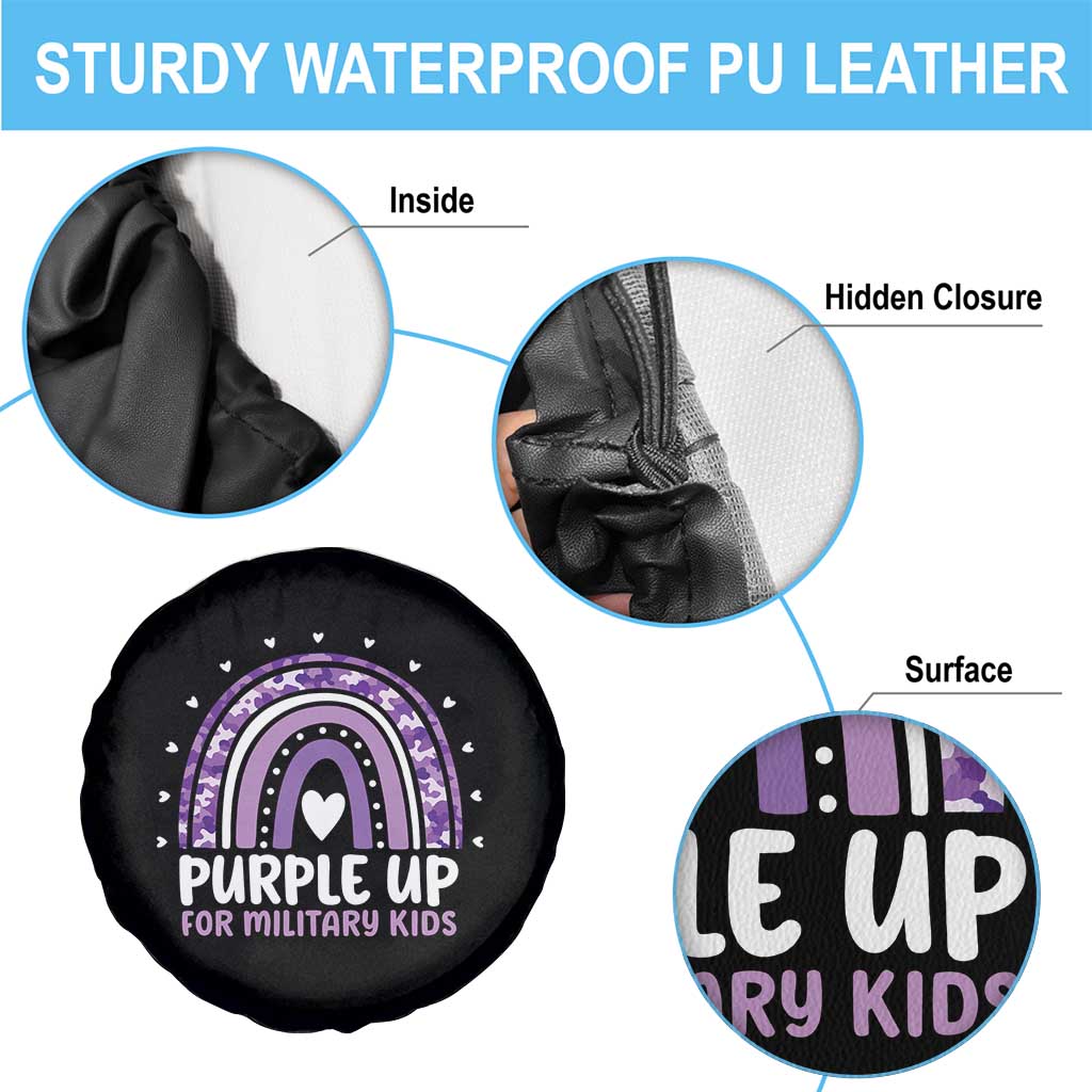 Purple Up For Military Kids Spare Tire Cover Month Of Military Child Army Rainbow