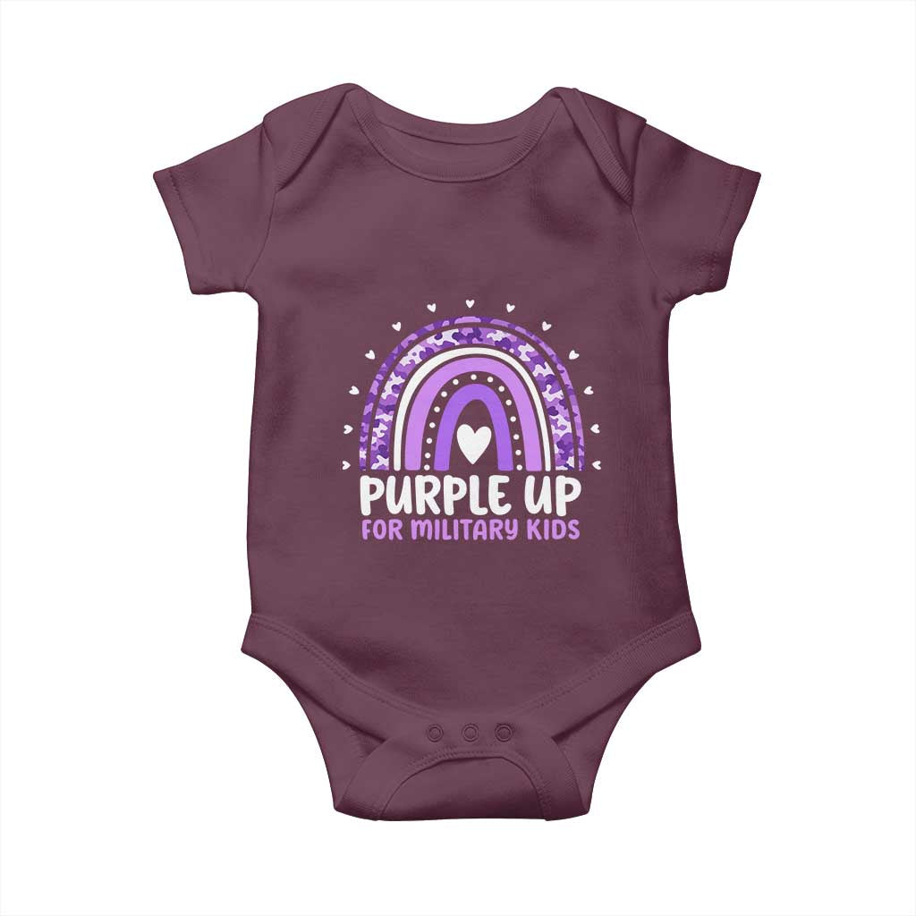 Purple Up For Military Kids Baby Onesie Month Of Military Child Army Rainbow