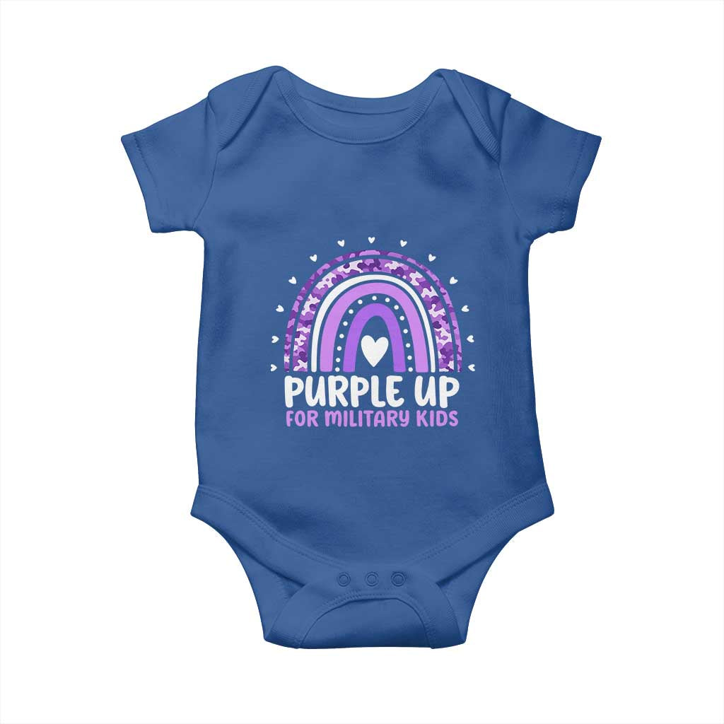 Purple Up For Military Kids Baby Onesie Month Of Military Child Army Rainbow