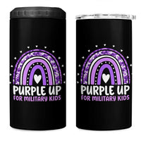 Purple Up For Military Kids 4 in 1 Can Cooler Tumbler Month Of Military Child Army Rainbow