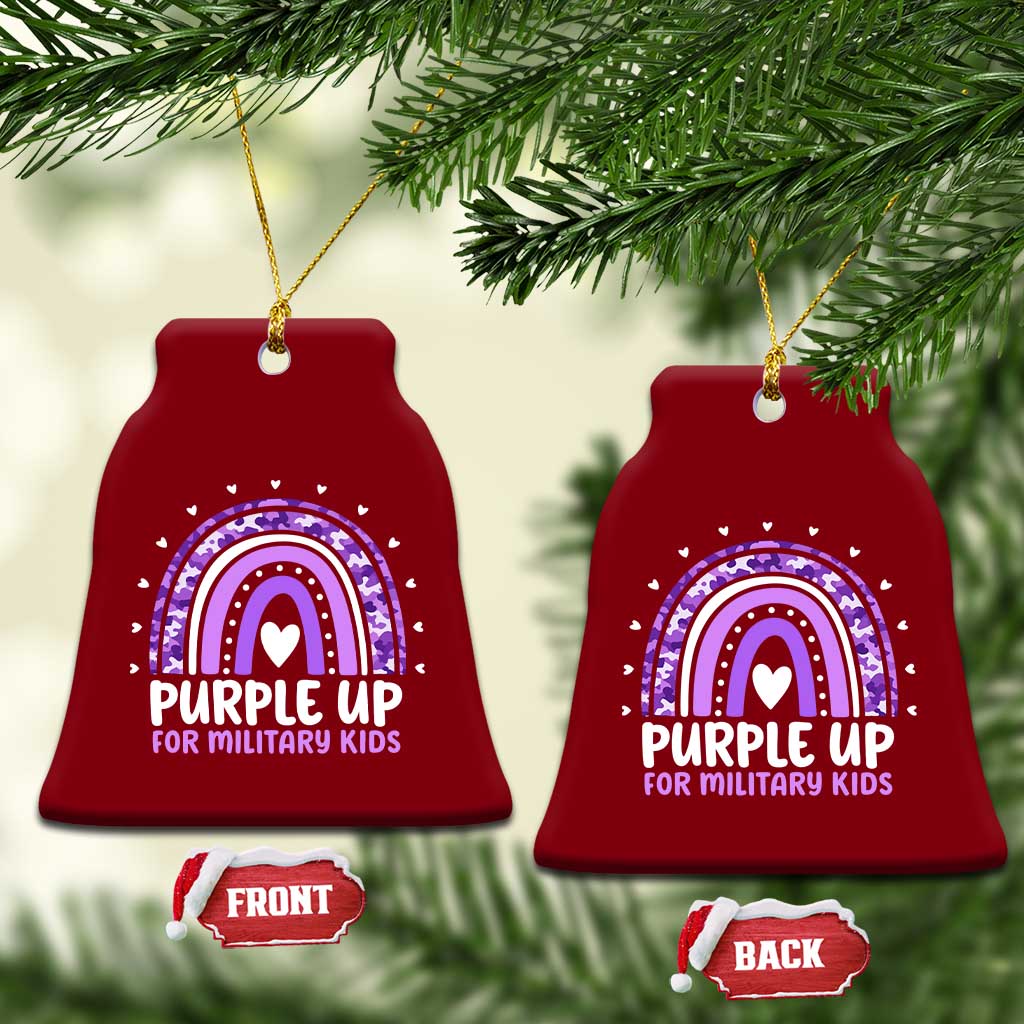 Purple Up For Military Kids Ceramic Ornament Month Of Military Child Army Rainbow