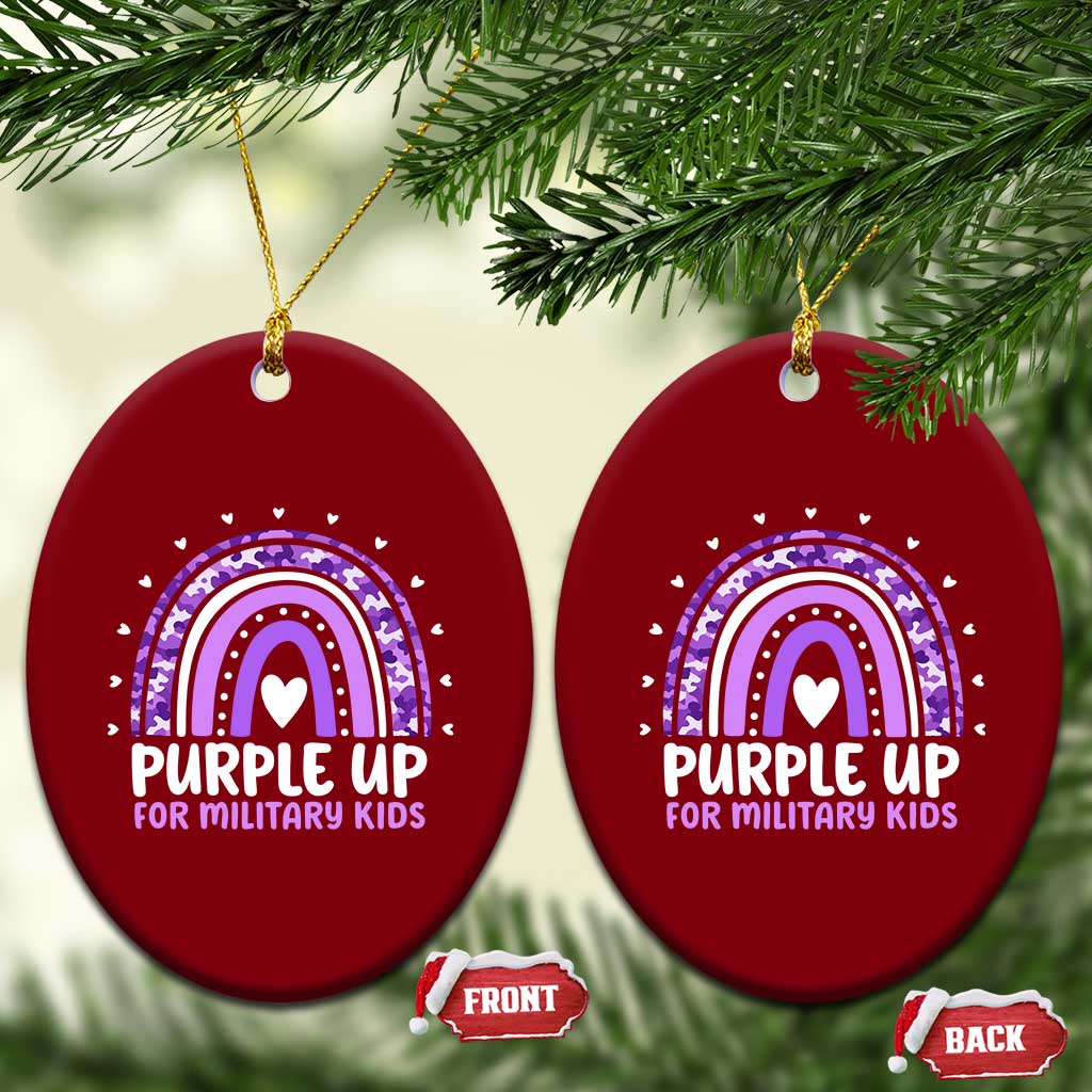Purple Up For Military Kids Ceramic Ornament Month Of Military Child Army Rainbow