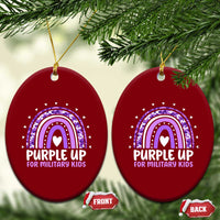 Purple Up For Military Kids Ceramic Ornament Month Of Military Child Army Rainbow
