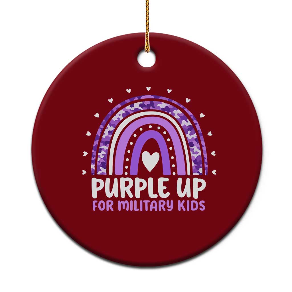 Purple Up For Military Kids Ceramic Ornament Month Of Military Child Army Rainbow