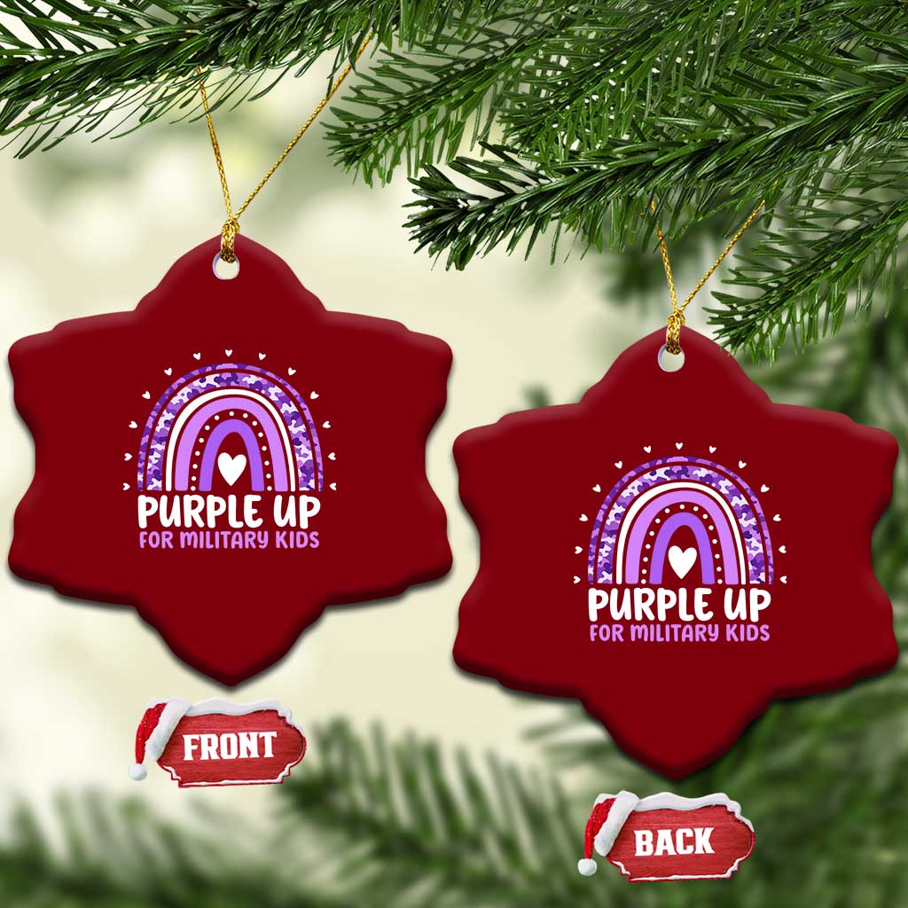 Purple Up For Military Kids Ceramic Ornament Month Of Military Child Army Rainbow