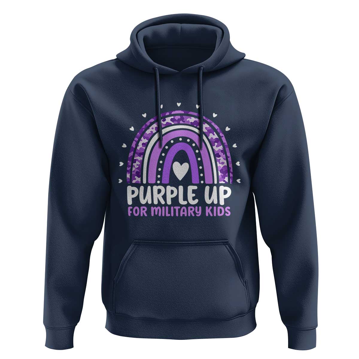 Purple Up For Military Kids Hoodie Month Of Military Child Army Rainbow