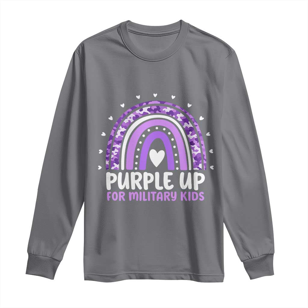 Purple Up For Military Kids Long Sleeve Shirt Month Of Military Child Army Rainbow