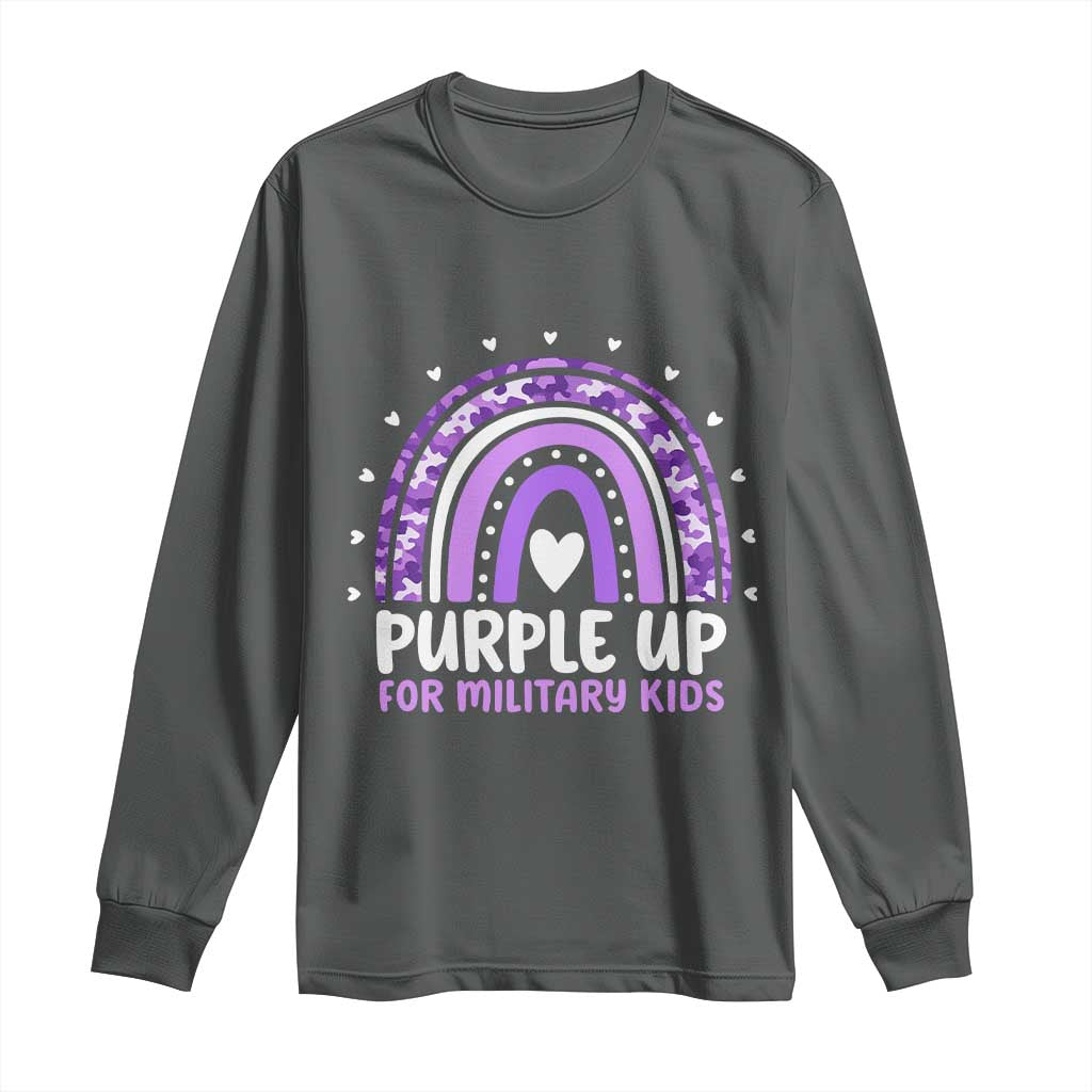 Purple Up For Military Kids Long Sleeve Shirt Month Of Military Child Army Rainbow