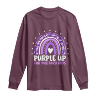 Purple Up For Military Kids Long Sleeve Shirt Month Of Military Child Army Rainbow