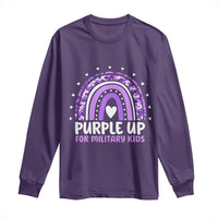Purple Up For Military Kids Long Sleeve Shirt Month Of Military Child Army Rainbow