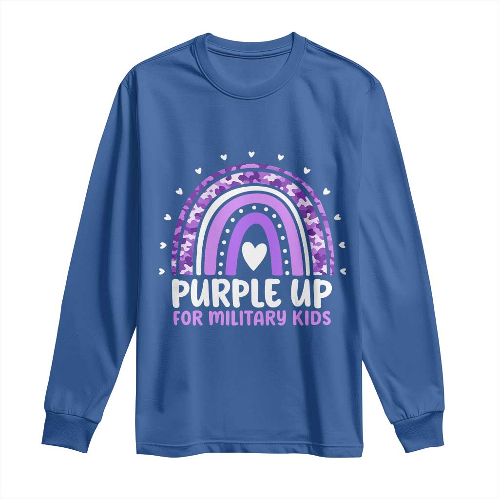 Purple Up For Military Kids Long Sleeve Shirt Month Of Military Child Army Rainbow